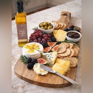 Black Truffle Oil + Mango Wood Charcuterie Board & Spreader by AJ SouthernCharm